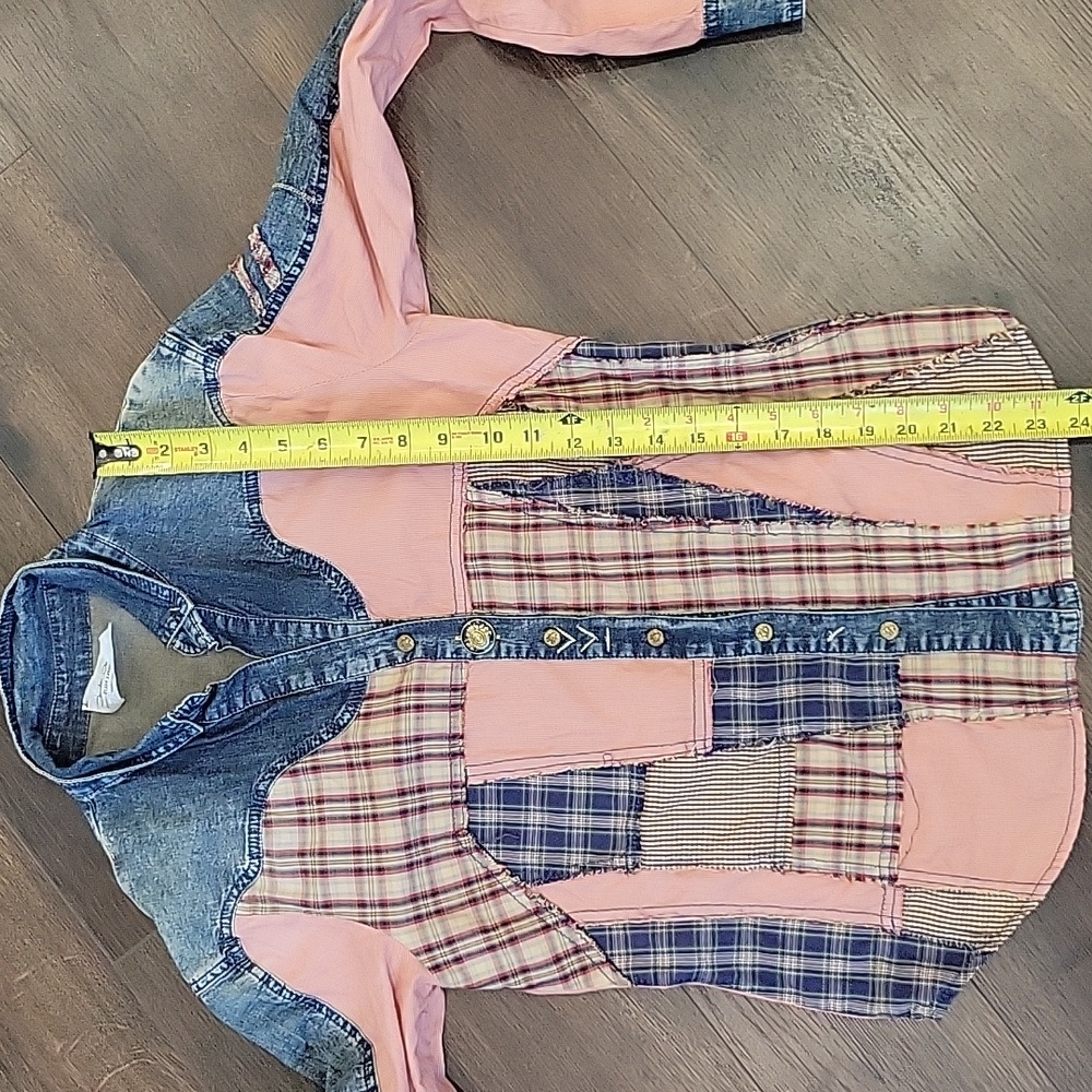 Elisa Cavaletti • Cowgirl, Boho. Western Mixed Media Patchwork Shirt small - Picture 9 of 9